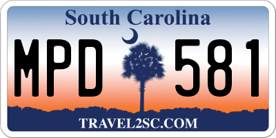 SC license plate MPD581