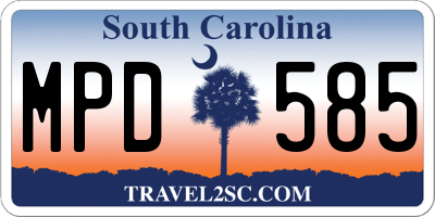 SC license plate MPD585