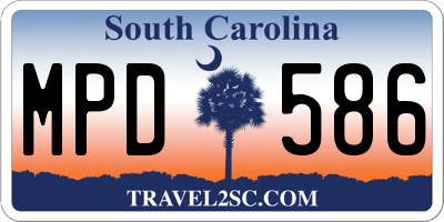 SC license plate MPD586