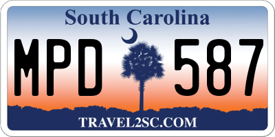 SC license plate MPD587