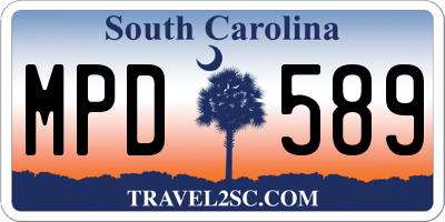 SC license plate MPD589