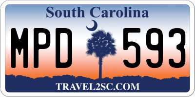 SC license plate MPD593