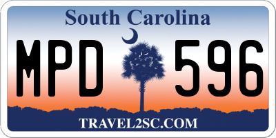 SC license plate MPD596