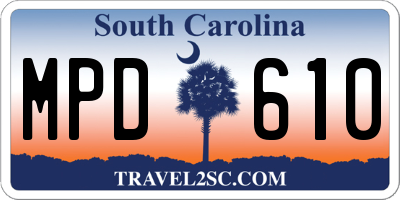 SC license plate MPD610