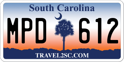 SC license plate MPD612