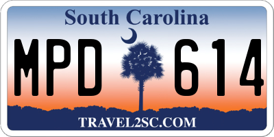 SC license plate MPD614