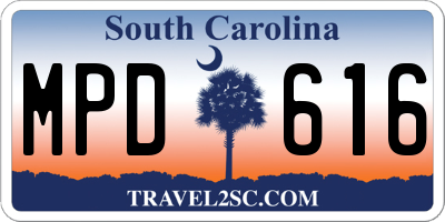 SC license plate MPD616