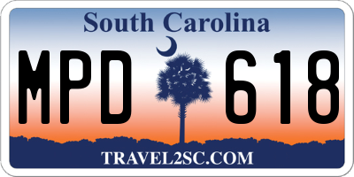 SC license plate MPD618
