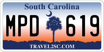 SC license plate MPD619