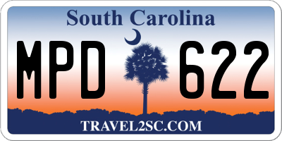 SC license plate MPD622