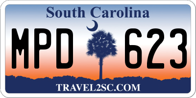 SC license plate MPD623