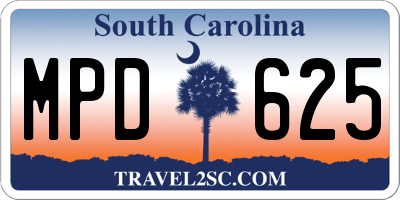 SC license plate MPD625