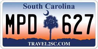 SC license plate MPD627