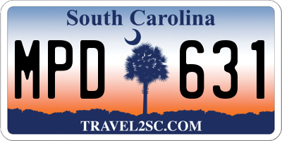 SC license plate MPD631