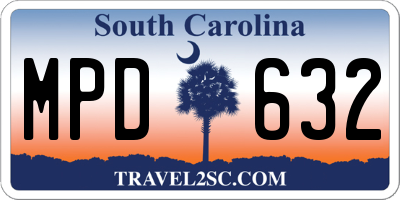 SC license plate MPD632