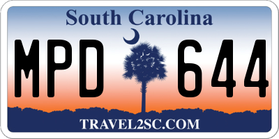 SC license plate MPD644