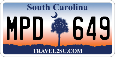 SC license plate MPD649