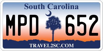 SC license plate MPD652