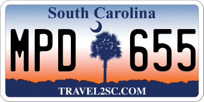 SC license plate MPD655