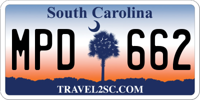 SC license plate MPD662