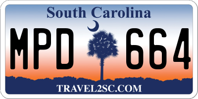 SC license plate MPD664