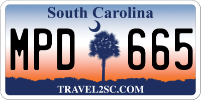 SC license plate MPD665