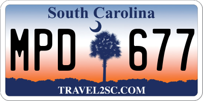 SC license plate MPD677