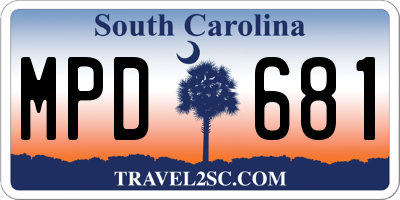 SC license plate MPD681