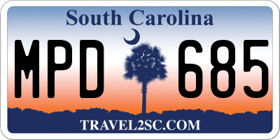 SC license plate MPD685