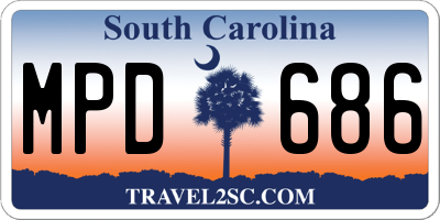 SC license plate MPD686