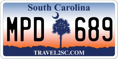 SC license plate MPD689