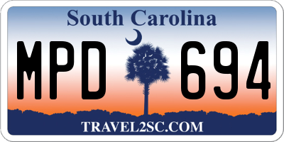 SC license plate MPD694