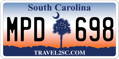 SC license plate MPD698