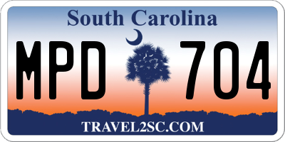 SC license plate MPD704