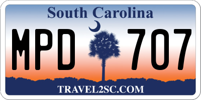 SC license plate MPD707