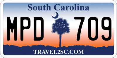 SC license plate MPD709