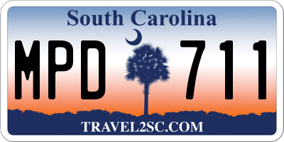SC license plate MPD711
