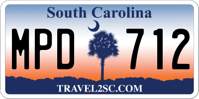 SC license plate MPD712