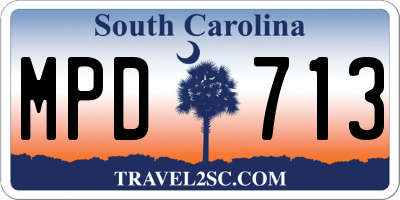 SC license plate MPD713