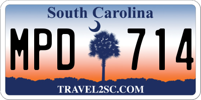 SC license plate MPD714