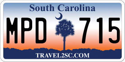 SC license plate MPD715