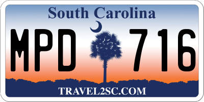 SC license plate MPD716