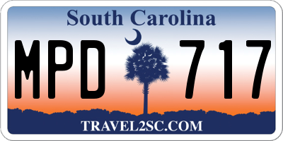 SC license plate MPD717