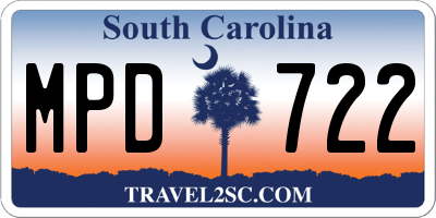 SC license plate MPD722