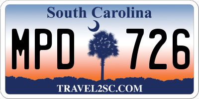 SC license plate MPD726