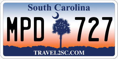 SC license plate MPD727