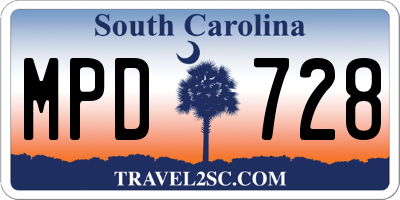 SC license plate MPD728