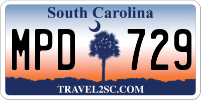 SC license plate MPD729