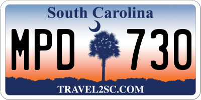 SC license plate MPD730