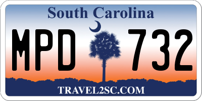 SC license plate MPD732
